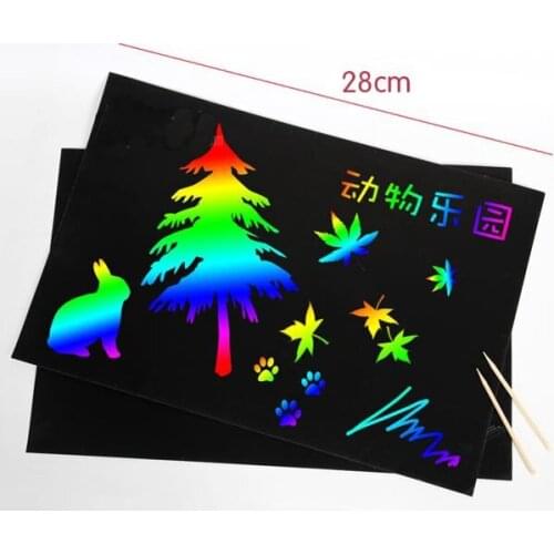 20PCS/LOT.Thick paper cardboard scratch sheets,Birthday gift for kids,Scraping painting. Educational toys,Drawing mat,A4/28x21cm