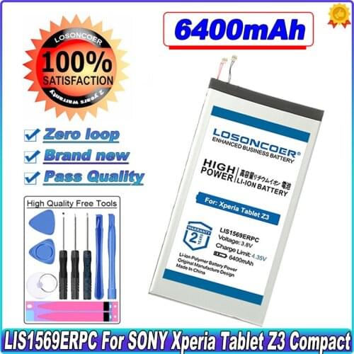 0 Cycle 100% New 6400mAh LIS1569ERPC Battery For Sony Xperia Tablet Z3 Compact SGP611 SGP612 SGP621 Good Quality Battery