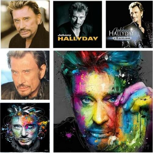 Diy Diamond Embroidery Johnny Hallyday Icon Rhinestones Cross Stitch Kits Mosaic Handicrafts 5D DIY Diamond Painting gift
