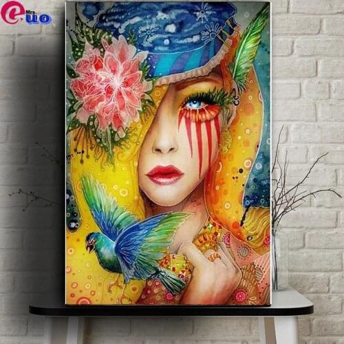 Diamond Painting Color Girl 5D Diy Diamond Embroidery Cartoon Animal Home Decoration Flower Picture Mosaic Rhinestone Wall Art