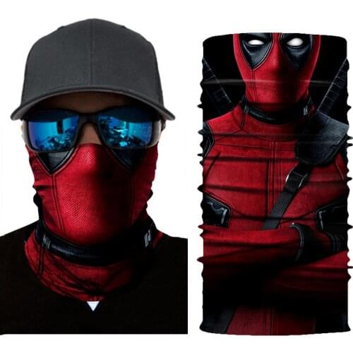 Movie Deadpool Bandana Skull Seamless Balaclava Buffs Magic Scarf Outdoor Sports Face Cover Men Women Fishing Hiking Neck Warmer