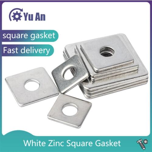 White Zinc Square Washer / Square Gasket M3-M16 2Pcs