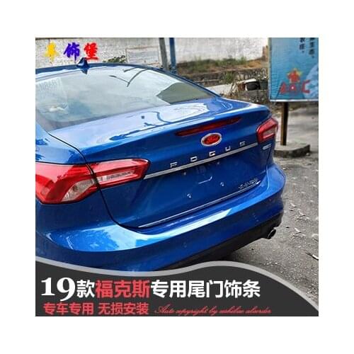 For Ford Focus 2019 Tailgate Rear Door Bottom Cover Molding Trim Stainless Steel back door trim car Accessories Car-styling
