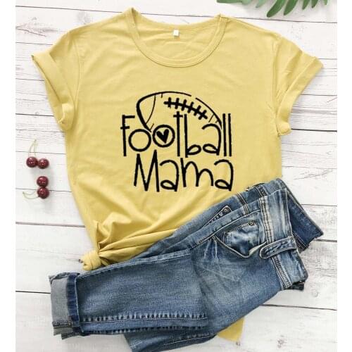 Hot Summer Women New Fashion Sports Mom Letter Print T-Shirts Funny Football Print Graphic Tees O-Neck Casual Short Sleeve Tops