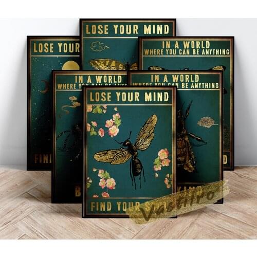 Insect Collection Illustrations Poster Dancing Bugs Original Watercolor Art Prints Modern Living Room Home Decor Canvas Painting