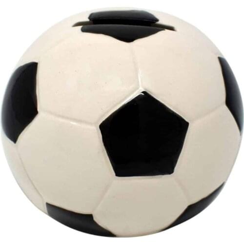 Ball-Shaped Fan Team Piggy Bank-Black White