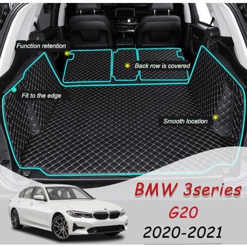 Leather Car Trunk Mat For BMW 3 Series 2020-2021 G20 Cargo Liner Accessories Interior Boot