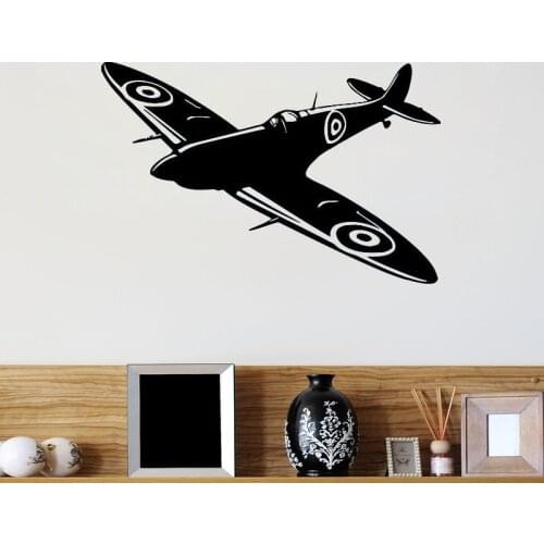 Cartoon Airplane Wall Sticker Fighter Spitfire Wall Decal Kids Boys Room Decoration Nursery Art Design Wallpaper Vinyl Murals