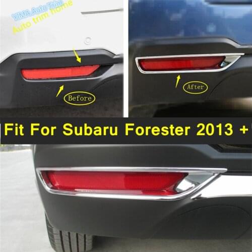 Lapetus Car Styling Chrome Bright Style Rear Fog Lamp Lights Fog lamps Frame Cover Trim Fit For Subaru Forester 2013 - 2018