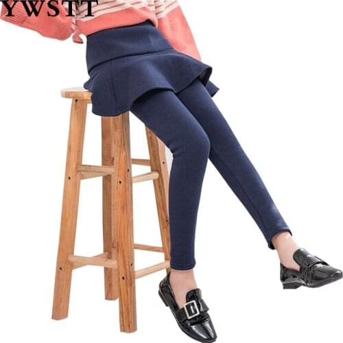 Gilrs Culottes 2018 Winter Girl Leggings Girls Skirt-pants Cake Skirt Girls Warm Plus Velvet Thick Pants Kids Leggings