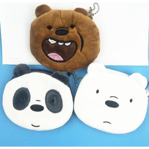 M049 Cartoon Plush Coin Wallet Bear Coin Purse Cloth Girl Women Student Gift Wholesale