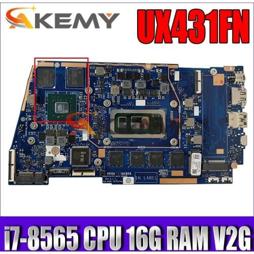 UX431FN mainboard REV2.0 For UX431F UX431FN i7-8565 CPU 16G RAM V2G laptop motherboard 100% Tested Working