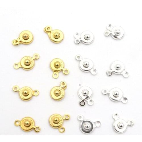 30sets Metal Snap Button Beads Clasps For Jewelry Finding Earring Beaded Pendant Connector DIY Accessories