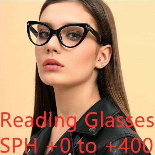 Fashion Cat Eye Reading Glasses Women Acetate Optical Frame Eyewear Ladies Leopard Myopia Dipoter Eyeglass Anti Blue Light Glass