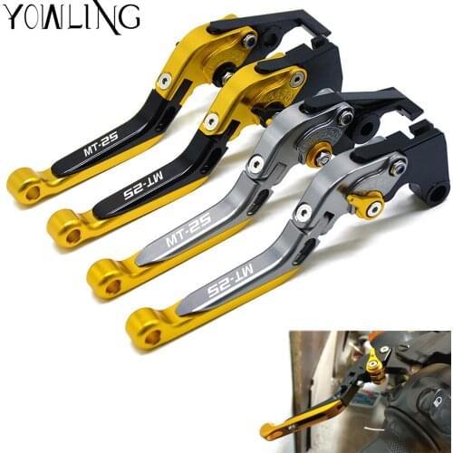 Motorcycle Accessories Folding Extendable Brake Clutch Levers Handle LOGO MT-25 For YAMAHA MT-25 MT25 MT 25 2015 2016