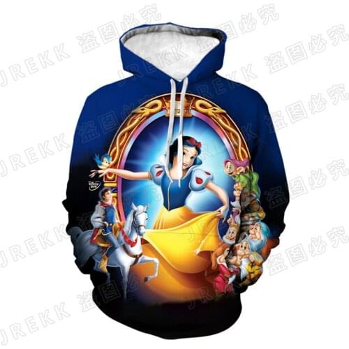 Snow White And The Seven Dwarfs Men Sweatshirts Disney Carton Anime Clothes For Boy Girl Kids Spring 3D Print Womens Tracksuit