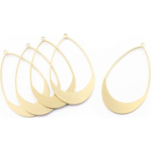 10pcs New Jewelry Raw Brass Water Drop Shape Earring Charms Pendant For DIY Earrings Necklace Jewelry Findings Making 53*30mm