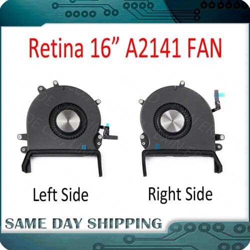 New Laptop A2141 Fan Left and Right for Macbook Pro Retina 16" A2141 CPU Cooling Cooler Fan Set EMC 3347 Late 2019 Year