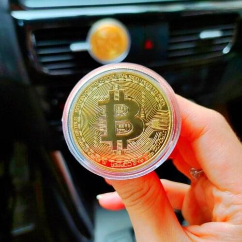 Gold Plated Bitcoin Car Accessories Interior Gold Coin Bitcoin Car Perfume Air Freshener Art Collection Commemorative Coin Gift