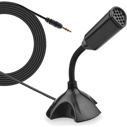 Professional Small Computer Gooseneck Game Microphone Omnidirectional Condenser Microfone 3.5mm Stereo for PC Living Recording