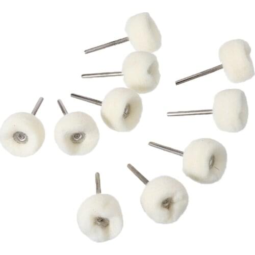 10pcs/set Round Polishing Brush 24mm Wool Felt Pad Wheel Grinder Buffing Rotary Tool Accessories