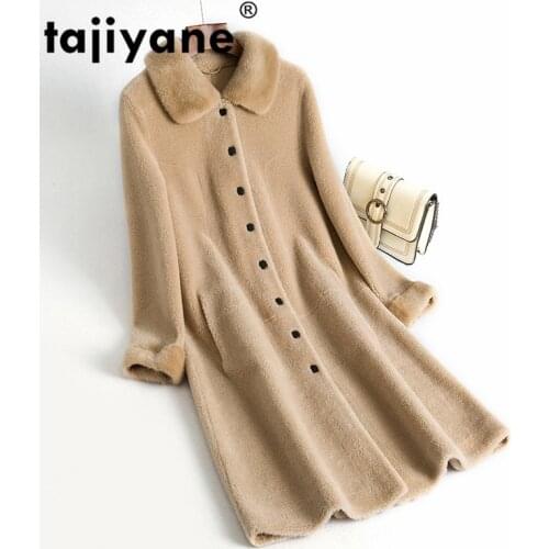 Real Fur Mink Fur Coat Streetwear Wool Jacket Autumn Winter Coat Women Clothes 2021 Korean Vintage Sheep Shearling Suede Lining