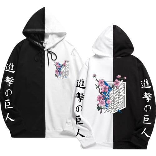 2021 New Attack on Titan Mens patchwork Hoodie Hip Hop Streetwear Pullover Jumper Sweatshirts Tops hoodies