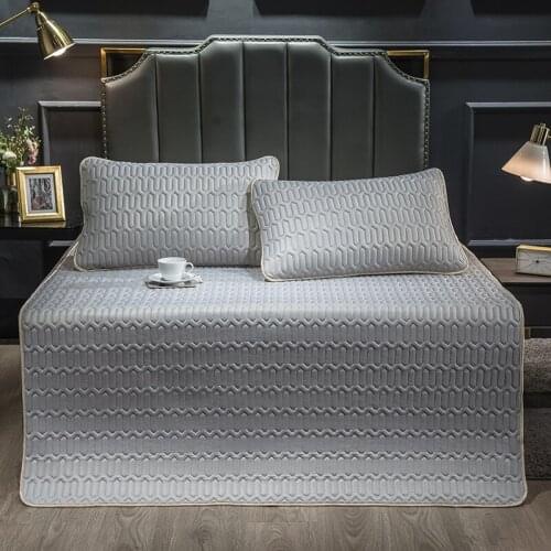 Thick Latex Quilting Bed Mat Soft Comfortable Summer Cool Sleeping Mat Non-slip Bed Protective Pad for Children Adults
