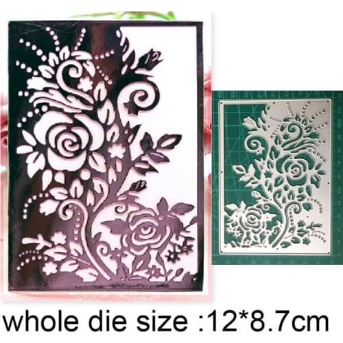 Cutting dies Flower Background Frame Metal Cutting Dies for DIY Scrapbooking dies Craft Paper Cards Embossing die cuts Template
