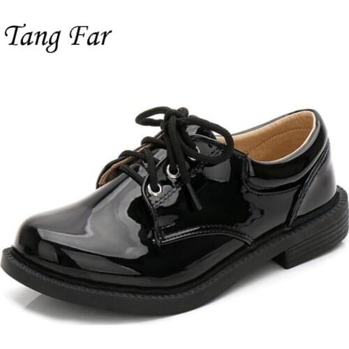Gentleman Boys Formal Shoes Black Patent Leather Spring New School Students Performance Shoes Big Teenage Boy