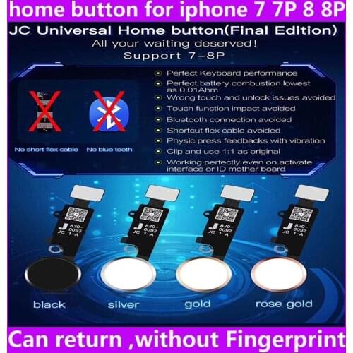 New HX JC YF Universal home button For iphone 7 7plus 8 8plus return button key only back function without Fingerprint function