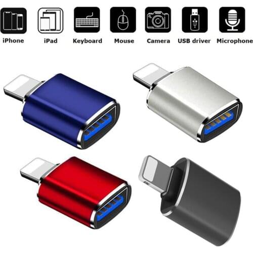 Lightning interface USB Camera Adapter iOS OTG to USB-A for Phone 11 Pro X 8 iPad for USB Flash Drive, Card Reader Microphone