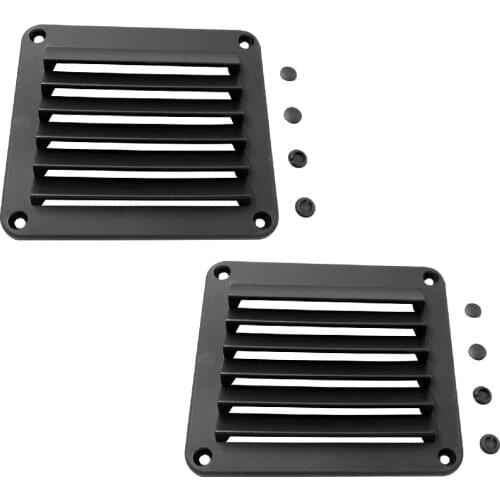 2 Pieces Black ABS Louvered Plastic Vent 5-1/2inch X 4-7/8inch For Boat