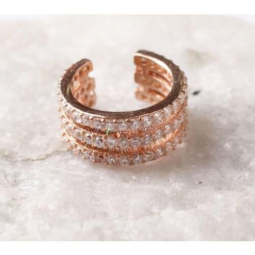 Women Handmade Rose Gold Circle Diamond Zircon Earring, Handmade 925Silver Woman Zircon Earring,Zircon Women Earring