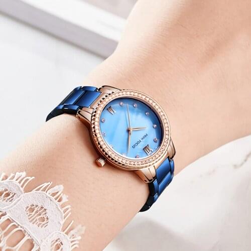 Mini Focus Women Watch Famous Luxury Brands Elegant Ladies Wrist Watches Diamond Quartz Wristwatch Blue Watches For Women 2019