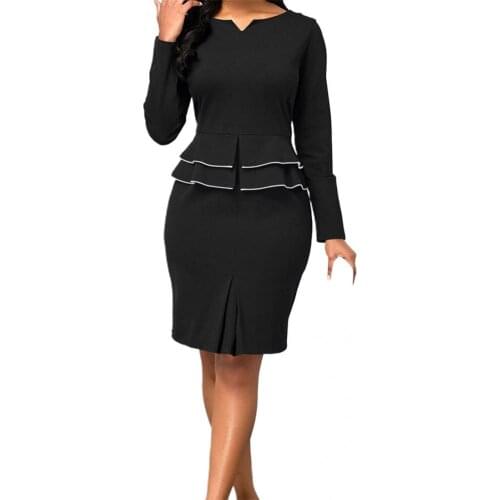 High Waist Suit Women Long Sleeve Tops Skinny Skirt Office Suit Professional Wear