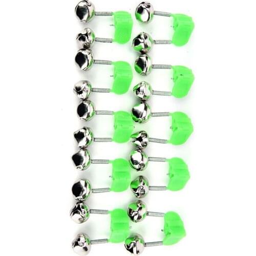 10Pcs Fishing Rod Bite Alarm Bells Twin Bells Clip Alerter Fishing Tackle Tool
