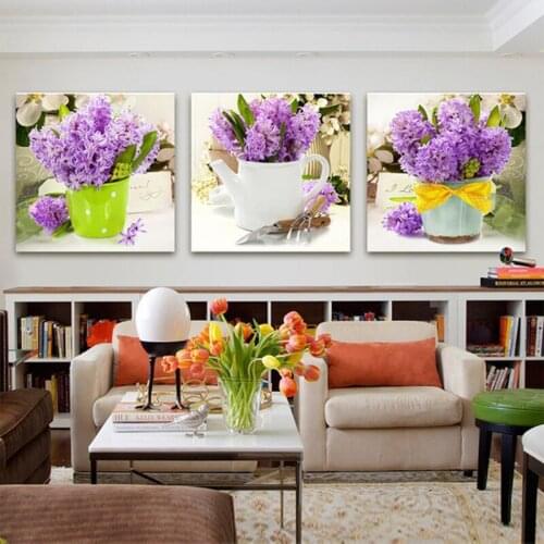 3 Panel Modern Printed Wall Painting Flower Picture Cuadros Canvas Painting Wall Art Home Decor For Living Room No Frame PR155