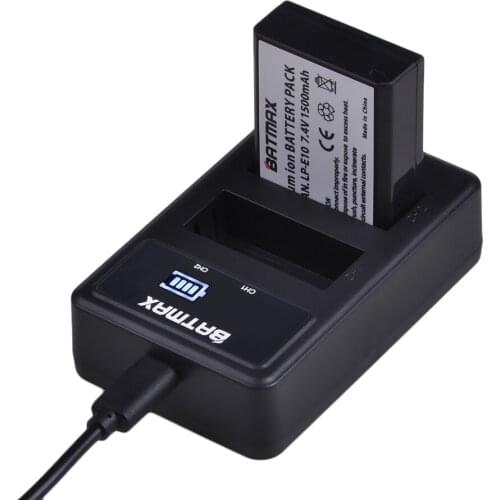 1Pc LP-E10 LP E10 LPE10 Digital Camera Battery +LED USB Dual Charger For Canon 1100D 1200D 1300D Rebel T3 T5 KISS X50 X70