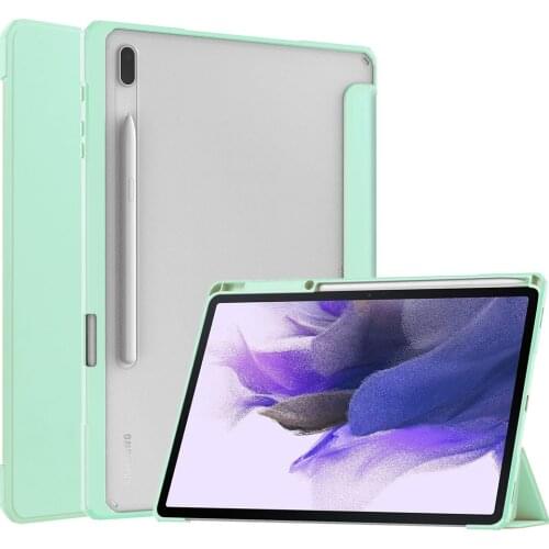 Acrylic Transparent Smart Case For Samsung Galaxy Tab S7 FE T730 T736/ S7 Plus T970 T975 T976 Auto Sleep Wake Tablet Stand Cover