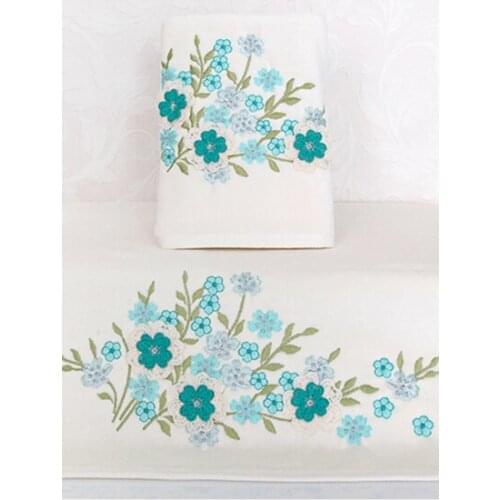 Star Derorative Kitchen Bathroom Velvet Embroidered Towel for Hand Face Famous 100% Velvet Turkey Fabric 50*90 cm Motif towel