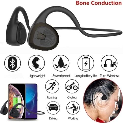 Bone Conduction Bluetooth-Compitible Headset Ear-Mounted Wireless In-Ear Bluetooth-Compitible Headset Waterproof Sweatproof