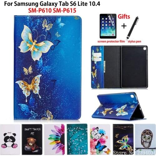 Case For Samsung Galaxy Tab S6 Lite 10.4'' 2020 P610 P615 SM-P610 SM-P615 Cover Funda Tablet Fashion Painted Stand Shell +Gift