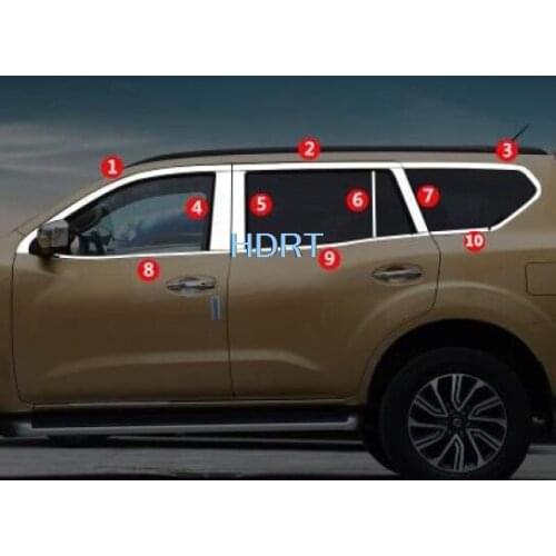 Car-styling case For Nissan Terra 2018 2019 2020 Full Window Trim Decoration Windows Strips Door Side Stainless Stee