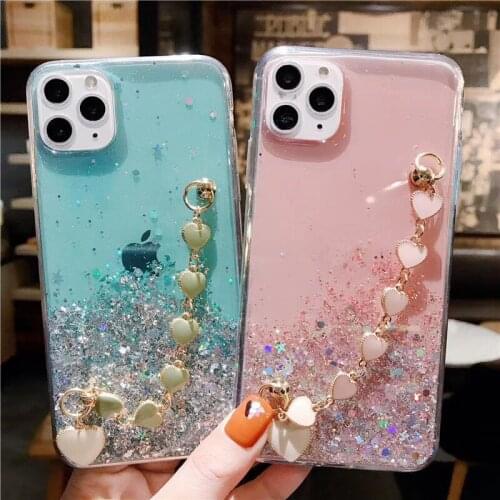 Wristband Bag Glitter transparent Sequin Case For VIVO Y85 Y83 Y67 Y79 X21 X20 X27 Y97 Y15 Y97 Y93 Y19 S5 S6 Y93 V11 V15 Cover