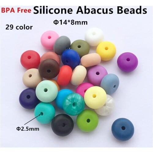Chengkai 500pcs 14*8mm BPA Free Silicone Lentil Teether Beads DIY Baby Shower Pacifier Abacus Chewing Jewelry Teethers Beads