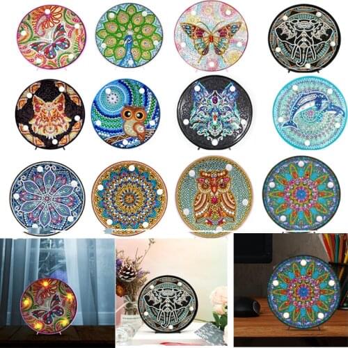 DIY Diamond Painting LED Night Light Full Drill Special Shaped Lights for Bedroom 2021 New Year Decoration Christmas Gift