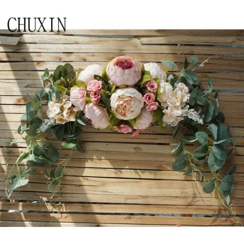 European Wreath Artificial Flower Row Decoration Table flower For Home Decor Wedding Decoration Door Wall Stove Christmas Wreath