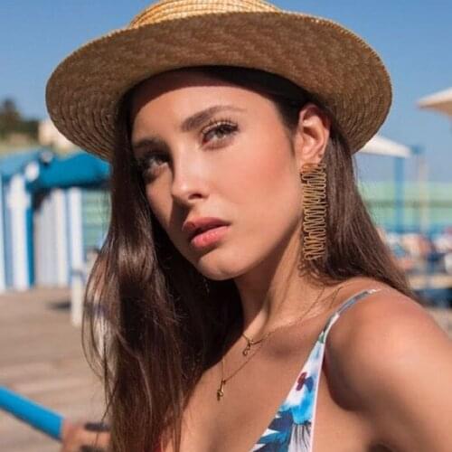 HuangTang Vintage Gold Color Drop Earrings for Women Boho Hollow Geometric Hanging Earrings Charming Jewelry Gift Brincos