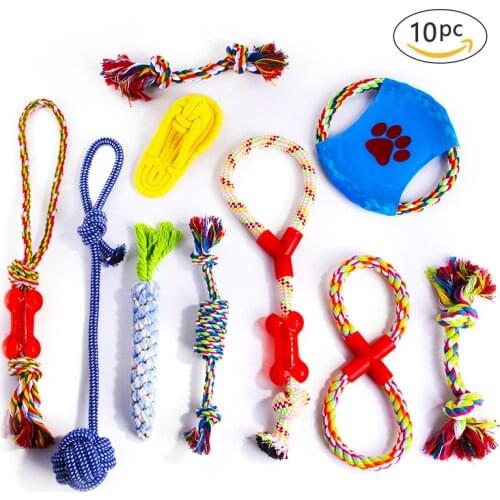 Interactive Dog chewing puzzle toy pet supplies game dog rope training accessories small stuffed pet Knot bite resistant toy set